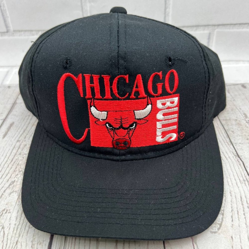 Vintage Chicago Bulls NBA Drew Pearson‎ Hat Snap back Cap Black Men